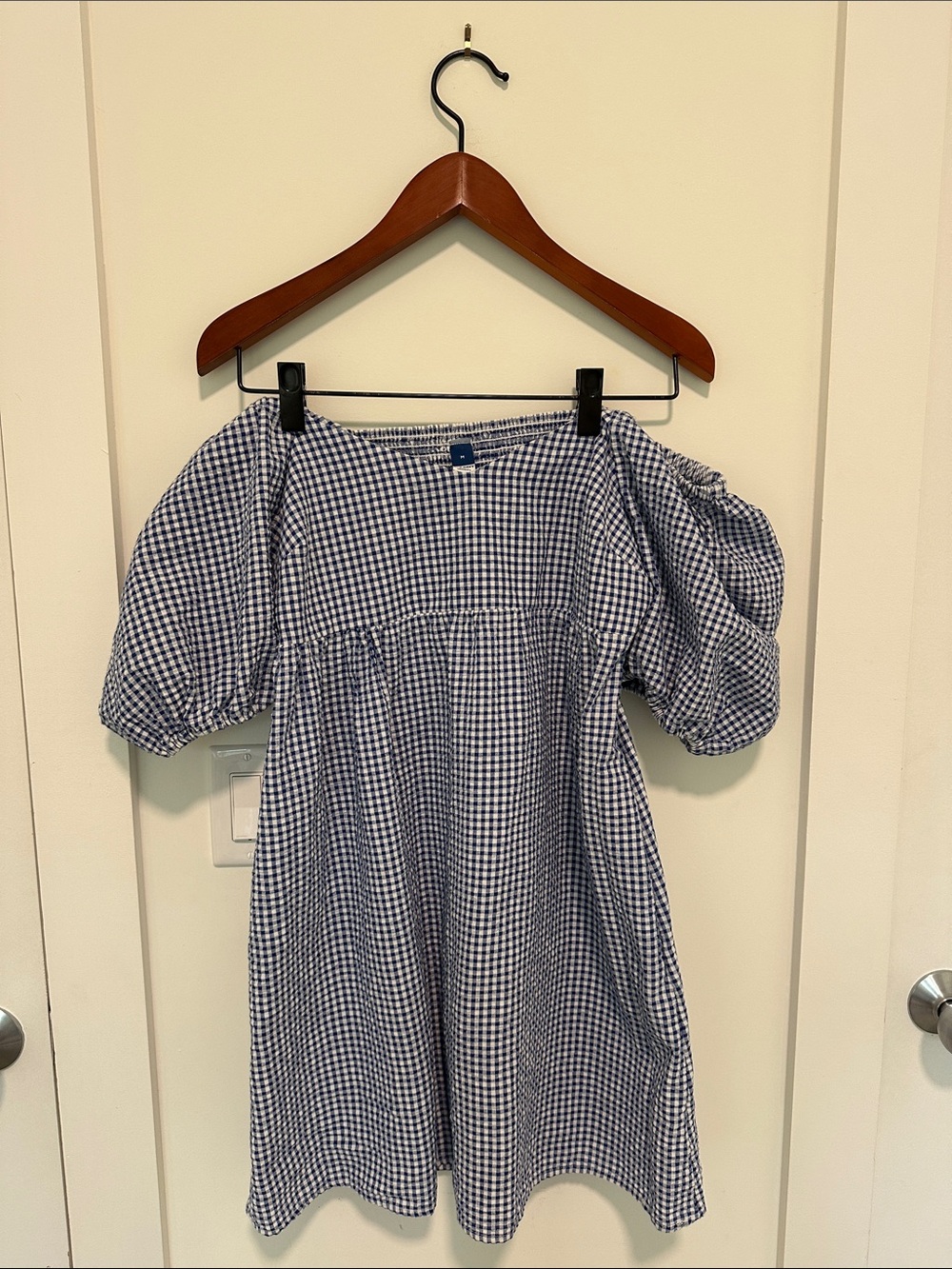 Old Navy Women’s Gingham Puff-Sleeve Dress